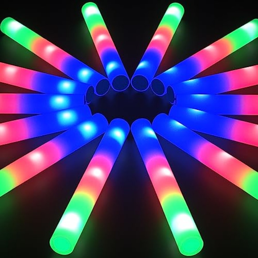 Flashing Led Foam Sticks Party - Набор светящихся палочек из пенопласта, 16