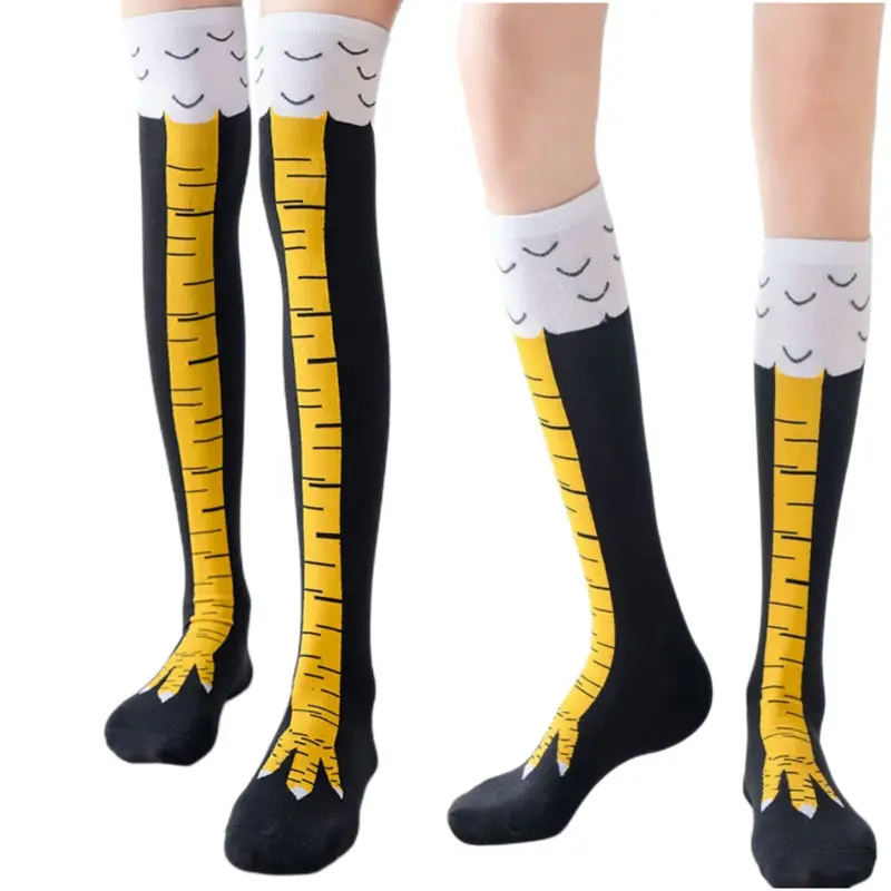 Funny Chicken Leg Socks - 1/2/4 пары женских гольфов до колена: