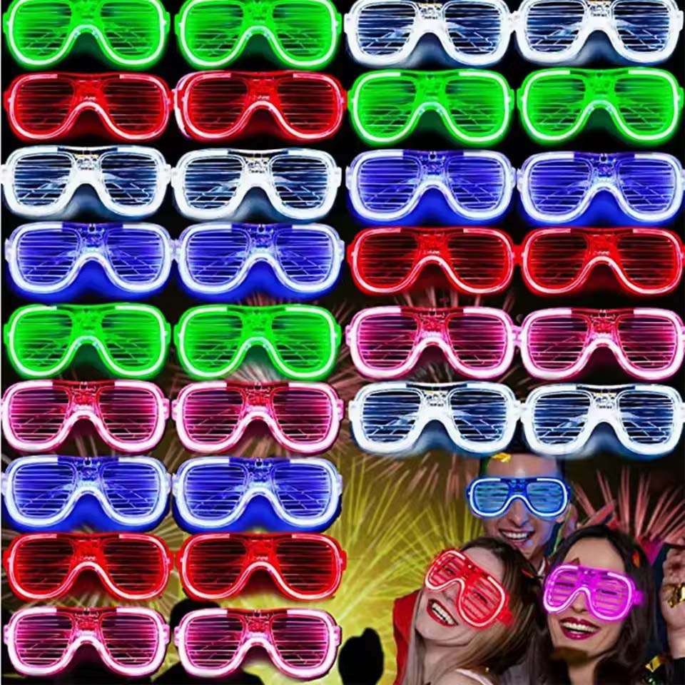 Glow In The Dark Party Glasses - 5-50 шт. светящиеся LED-очки оптом, 5