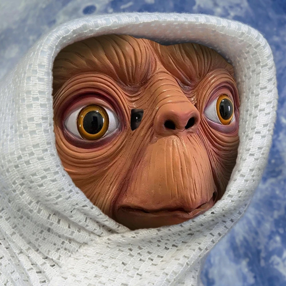 Latex Alien Mask Realistic - Реалистичная латексная маска ET Alien Хэллоуин