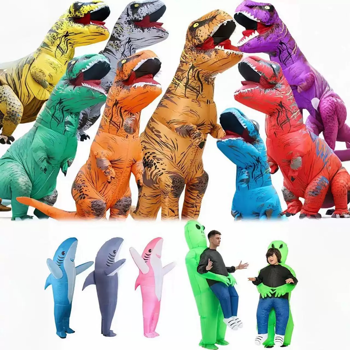 Inflatable Dinosaur Costume Adult - Надувной костюм Тираннозавра для взрослых, унисекс,