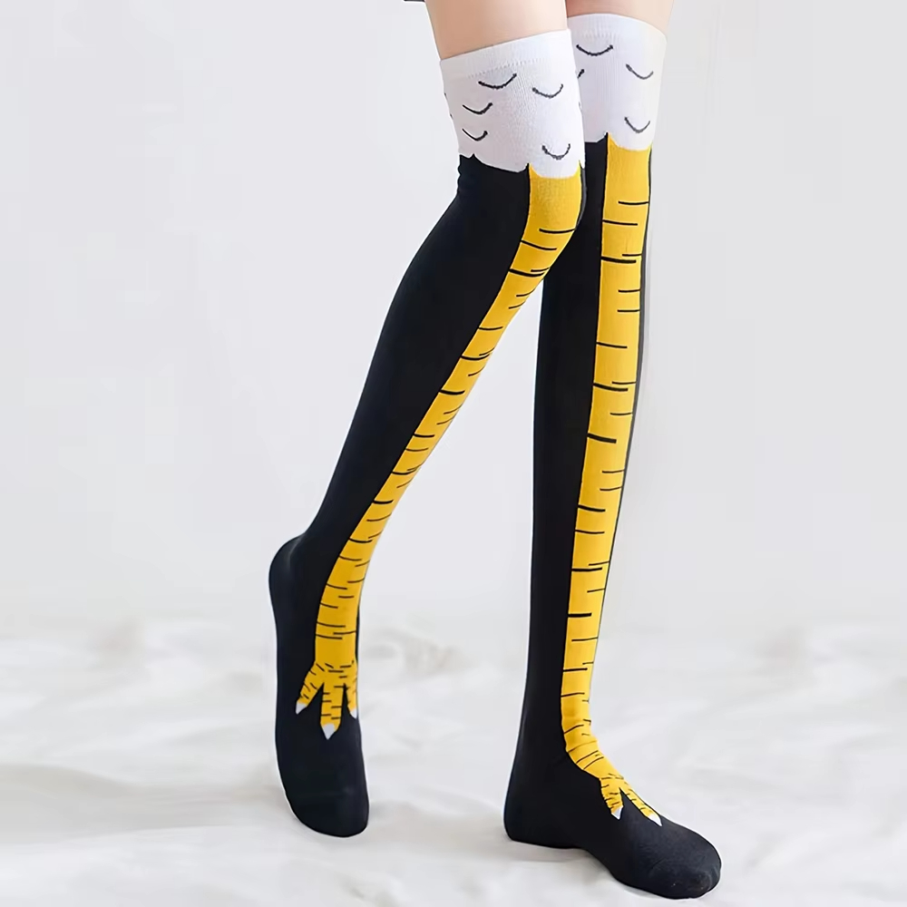 Funny Chicken Leg Socks - 1/2 пары женских гольфов с принтом