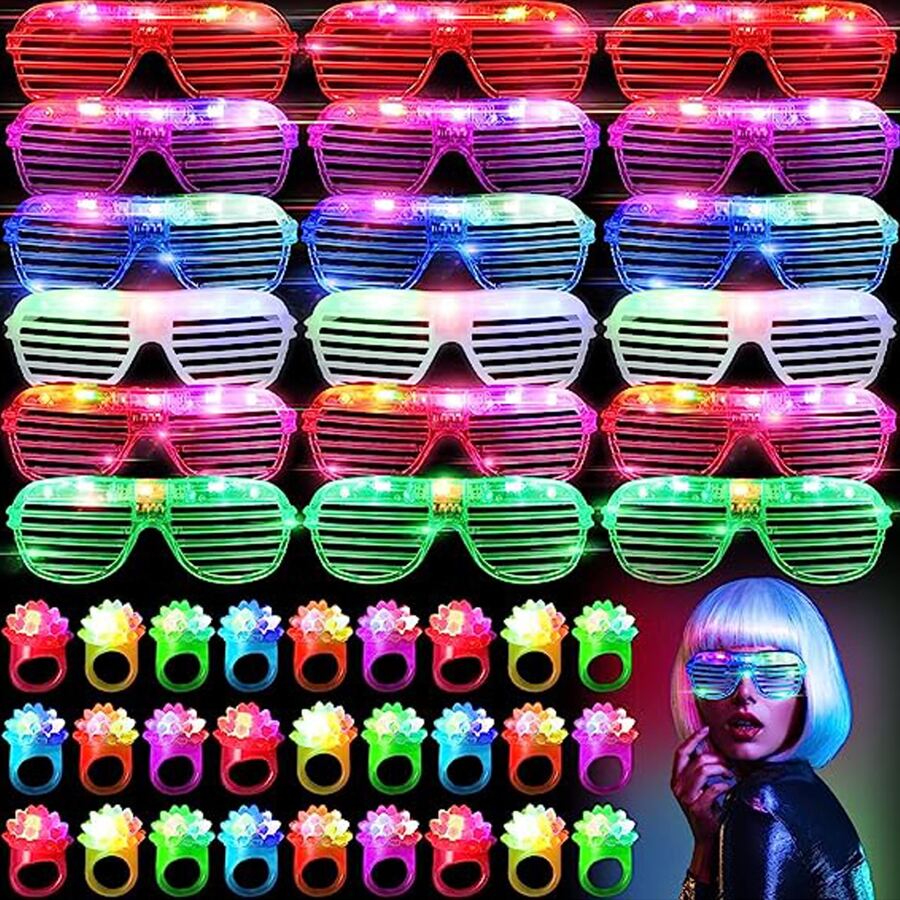 Glow In The Dark Party Glasses - 10-50 шт. светодиодные очки с подсветкой,