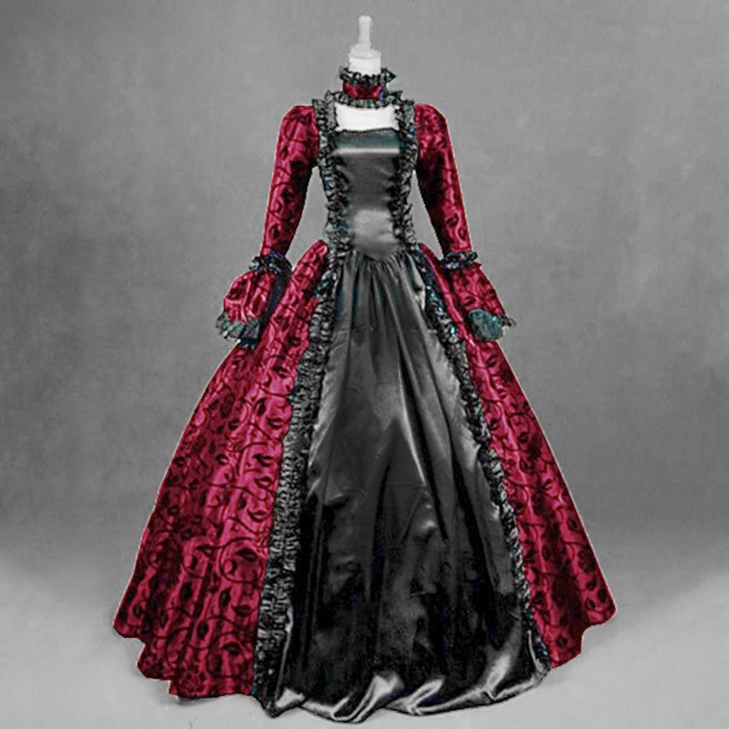 Medieval Renaissance Dress Women - Женское винтажное изысканное платье в готическом