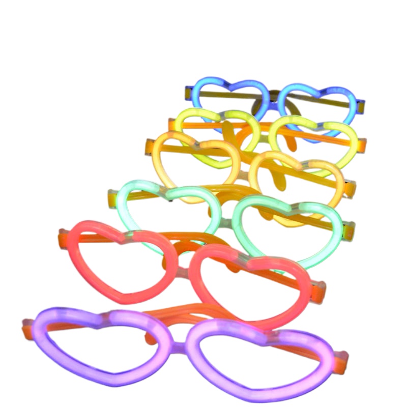 Glow In The Dark Party Glasses - 20 комплектов праздничных светящихся очков-сердец для