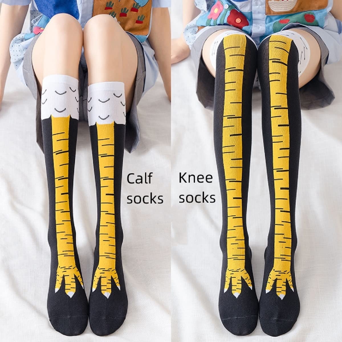 Funny Chicken Leg Socks - 1/2/5 пар женских гольфов до колена:
