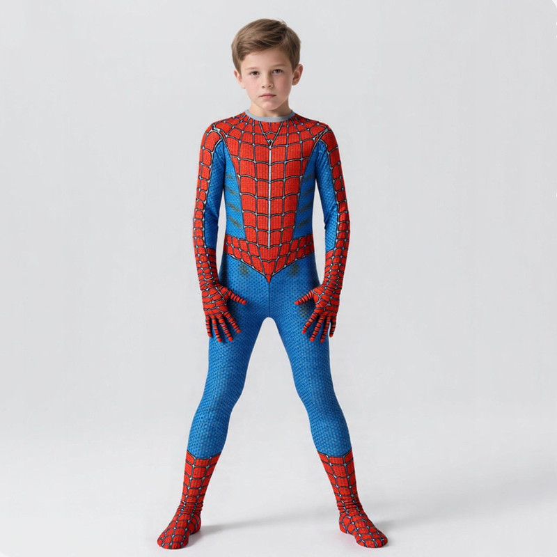 Spiderman Jumpsuit Kids - Детский костюм супергероя унисекс, сетчатый комбинезон,