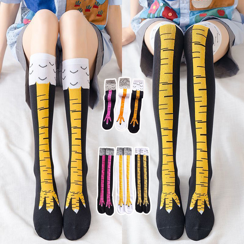 Funny Chicken Leg Socks - 1-4 пары женских носков до колена,