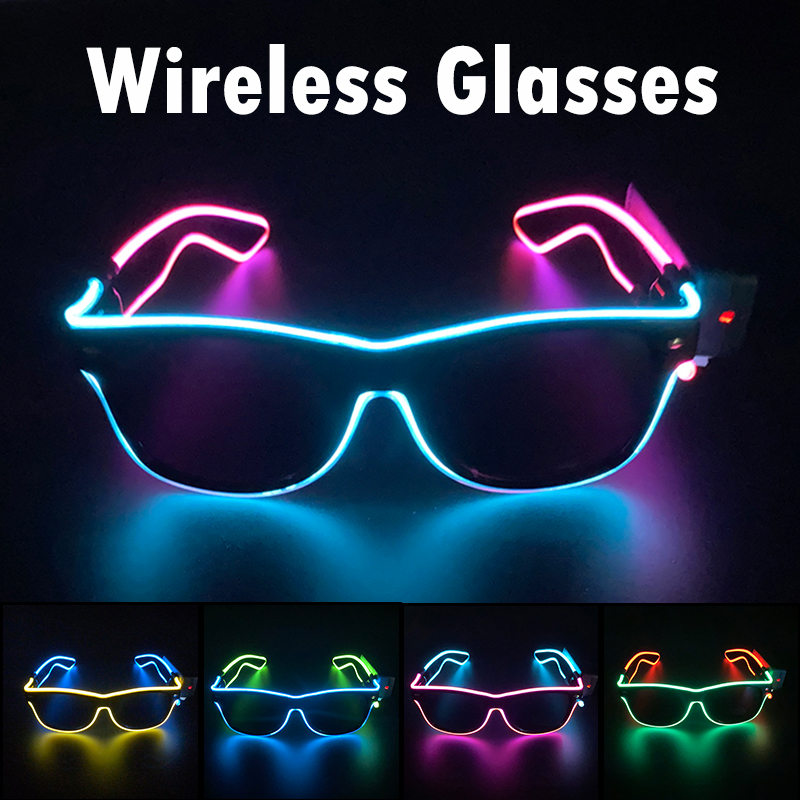 Glow In The Dark Party Glasses - Беспроводные крутые светодиодные солнцезащитные очки для