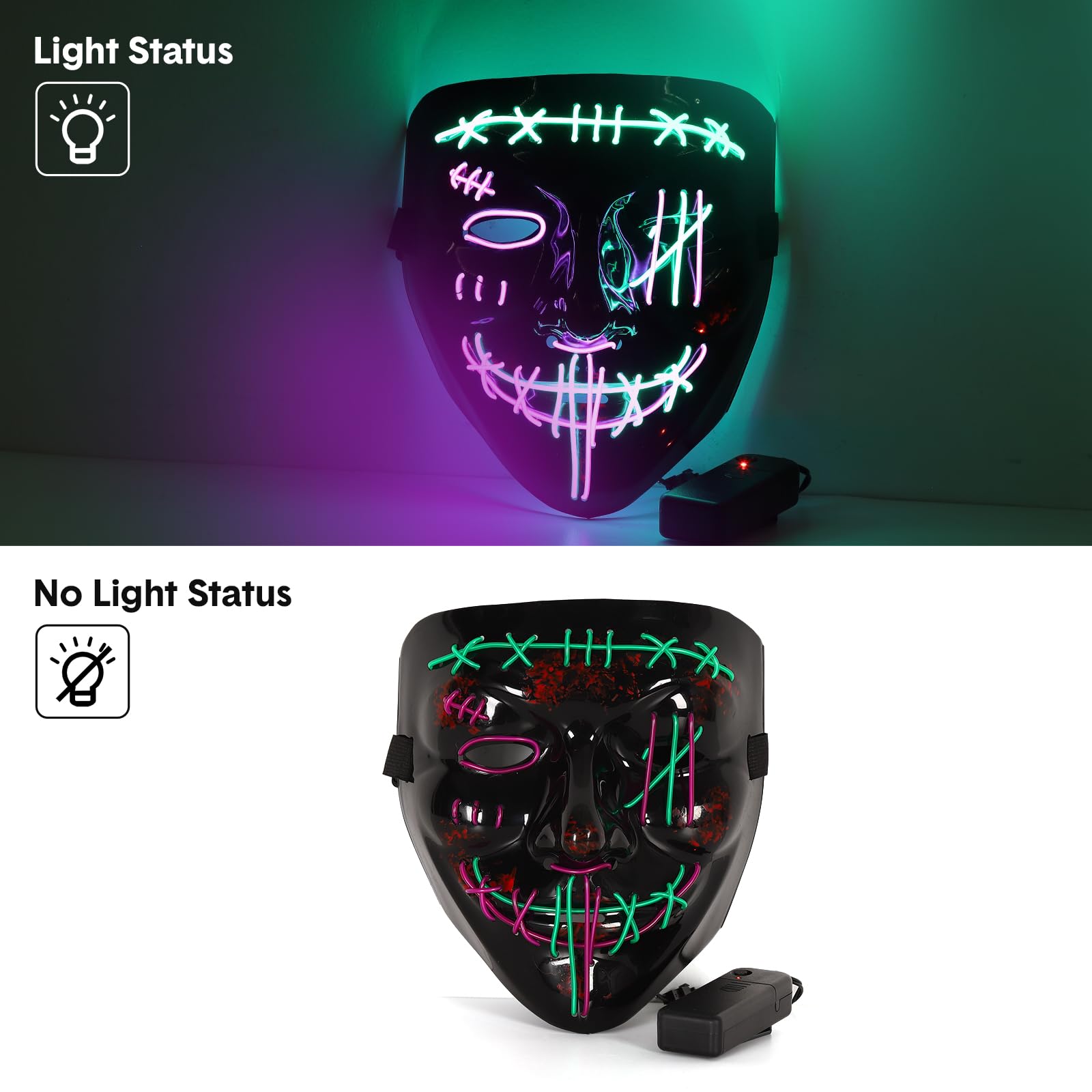 Набор из 3 штук: страшная маск – обзор и цена Led Purge Mask Halloween