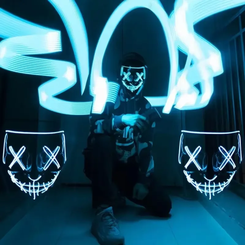 Беспроводная неоновая LED-маск – обзор и цена Led Purge Mask Halloween
