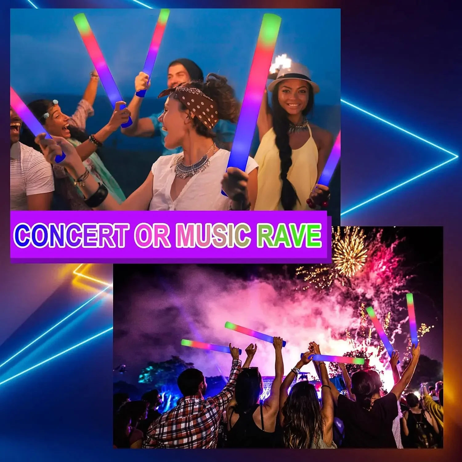3Z-50 шт. светодиодных пенопла – обзор и цена Flashing Led Foam Sticks Party