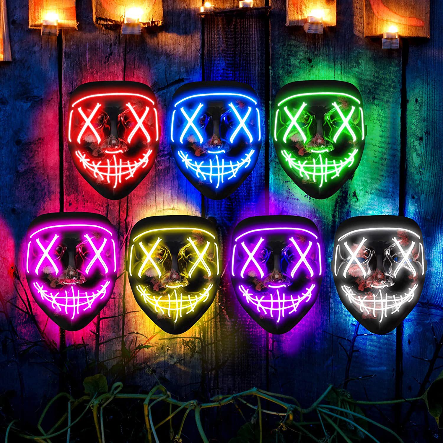 Беспроводная страшная светящая – обзор и цена Led Purge Mask Halloween