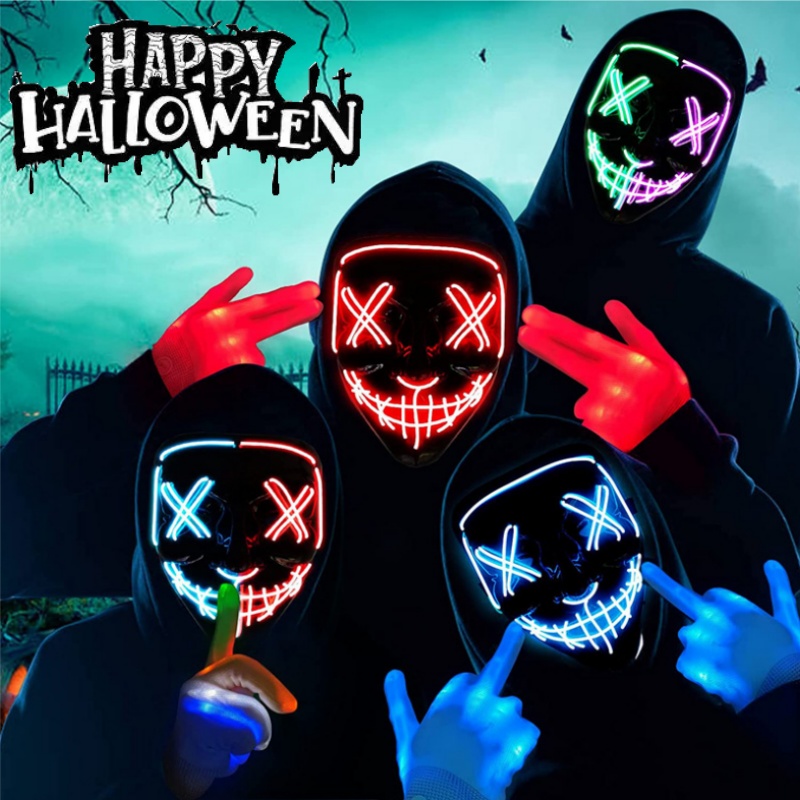 Страшный Хэллоуин Косплей Свет – обзор и цена Led Purge Mask Halloween
