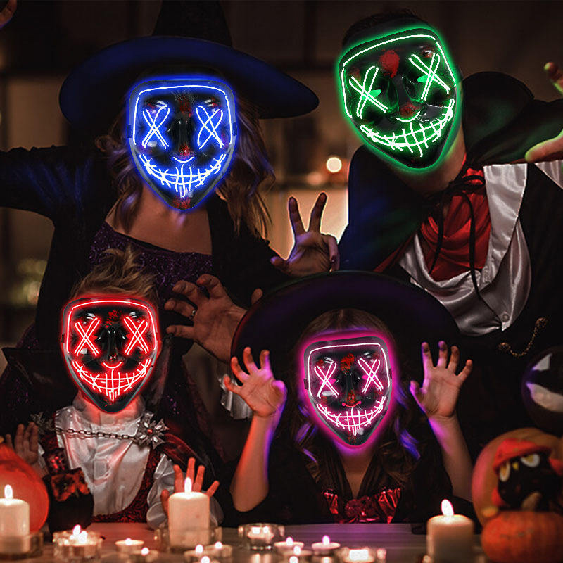 Страшный Хэллоуин Косплей Свет – обзор и цена Led Purge Mask Halloween