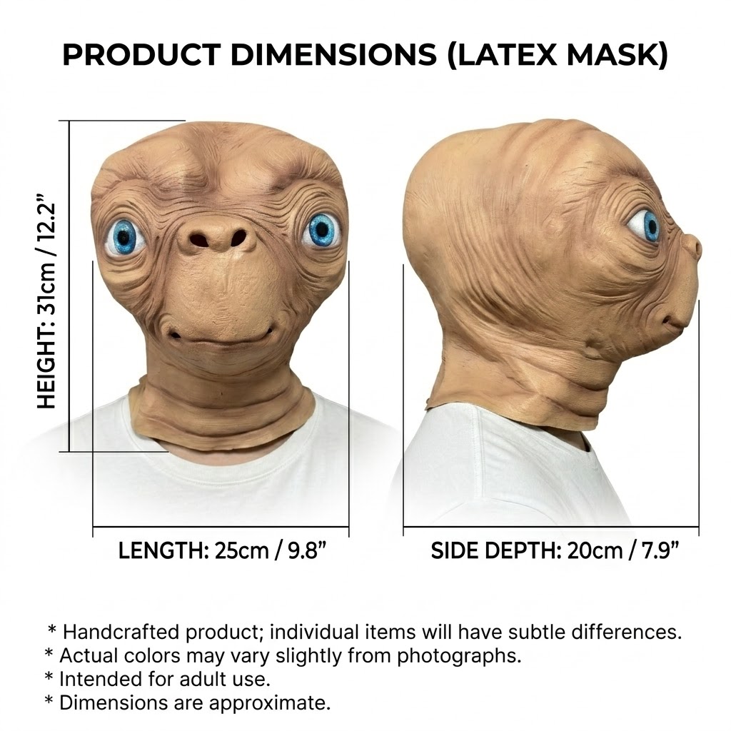 ET Alien Латексная маска Хэлло – обзор и цена Latex Alien Mask Realistic
