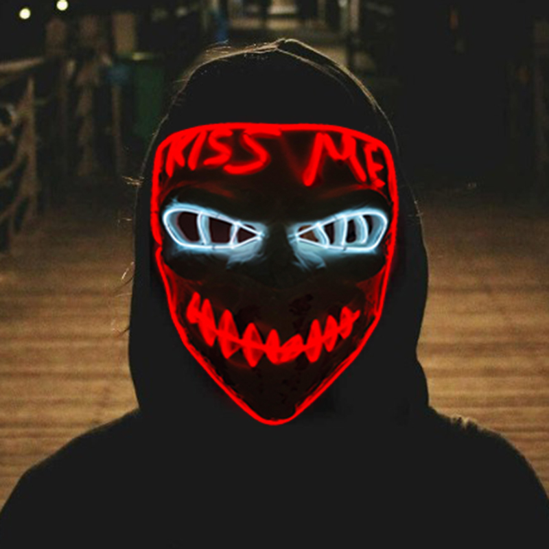 Светящаяся неоновая маска для  – обзор и цена Led Purge Mask Halloween