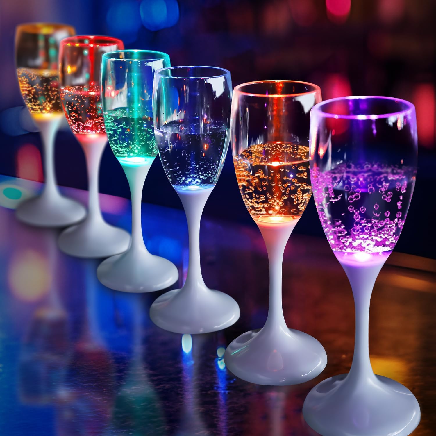 6 шт. светодиодных светящихся  – обзор и цена Glow In The Dark Party Glasses