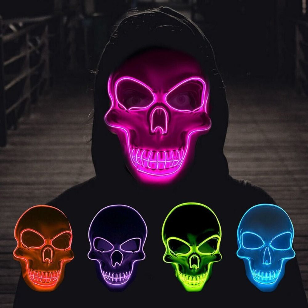 Модная маска-череп для Хэллоуи – обзор и цена Led Purge Mask Halloween