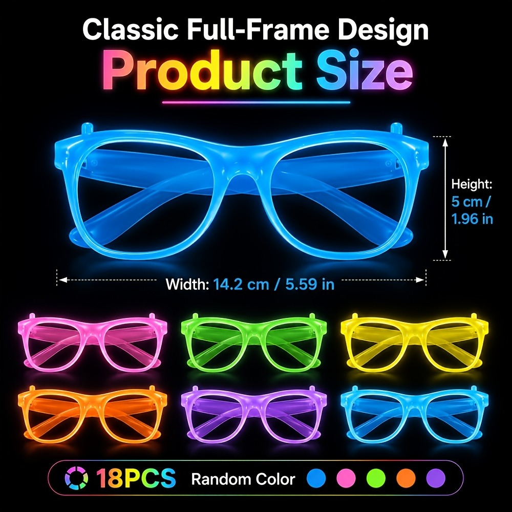 5/12 пар разноцветных светящих – обзор и цена Glow In The Dark Party Glasses