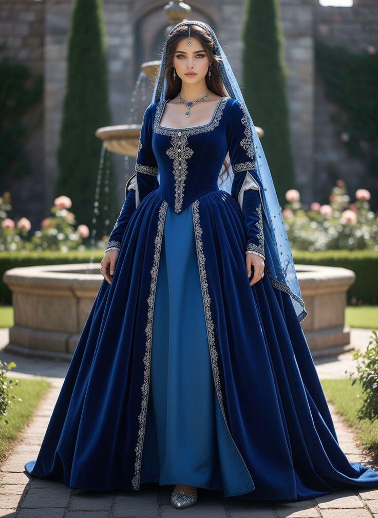 Средневековое синее бальное пл – обзор и цена Medieval Renaissance Dress Women