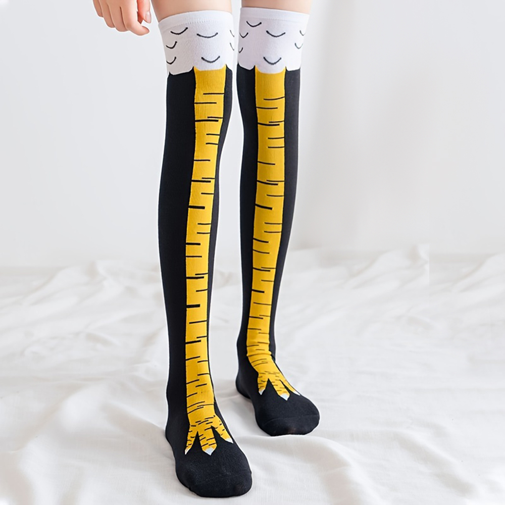 1 пара женских носков до колен – обзор и цена Funny Chicken Leg Socks