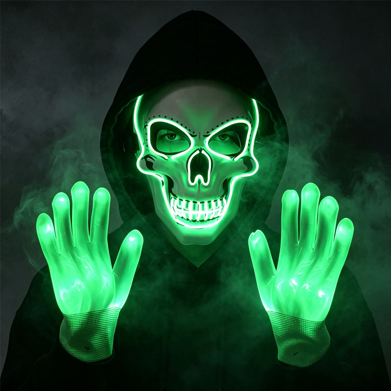 Набор светящихся перчаток и ма – обзор и цена Led Purge Mask Halloween