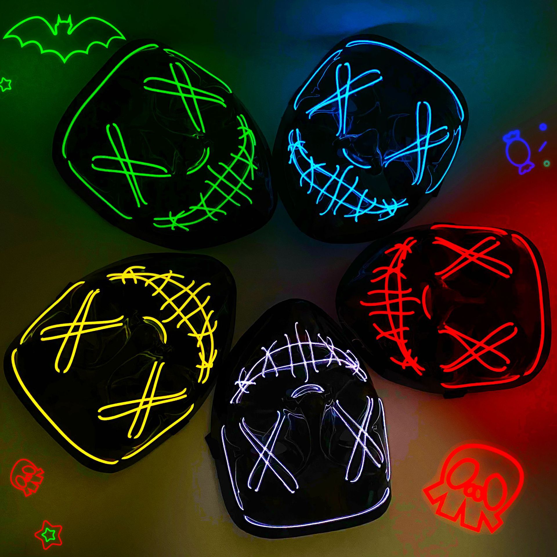 Светодиодная маска Хэллоуин Ка – обзор и цена Led Purge Mask Halloween