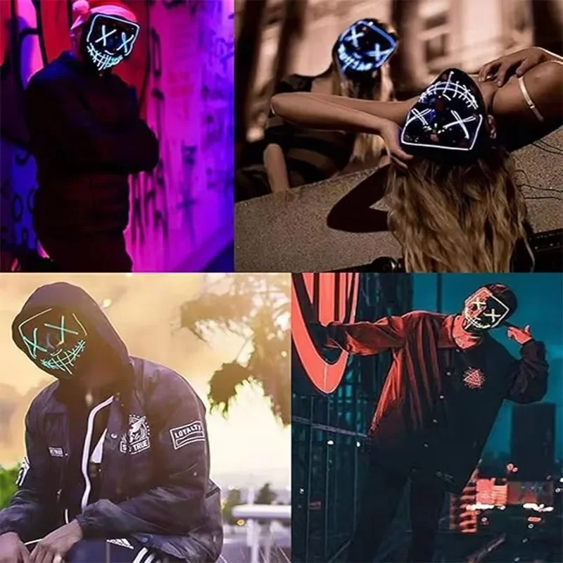 Светодиодная маска Хэллоуин Ка – обзор и цена Led Purge Mask Halloween