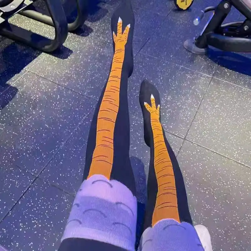 Модные женские носки длиной до – обзор и цена Funny Chicken Leg Socks