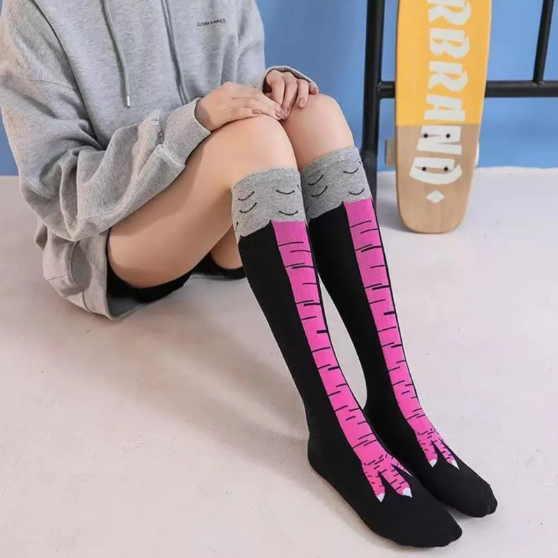 Женские длинные носки выше кол – обзор и цена Funny Chicken Leg Socks