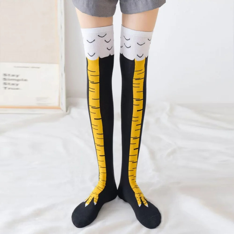 Женские длинные носки выше кол – обзор и цена Funny Chicken Leg Socks
