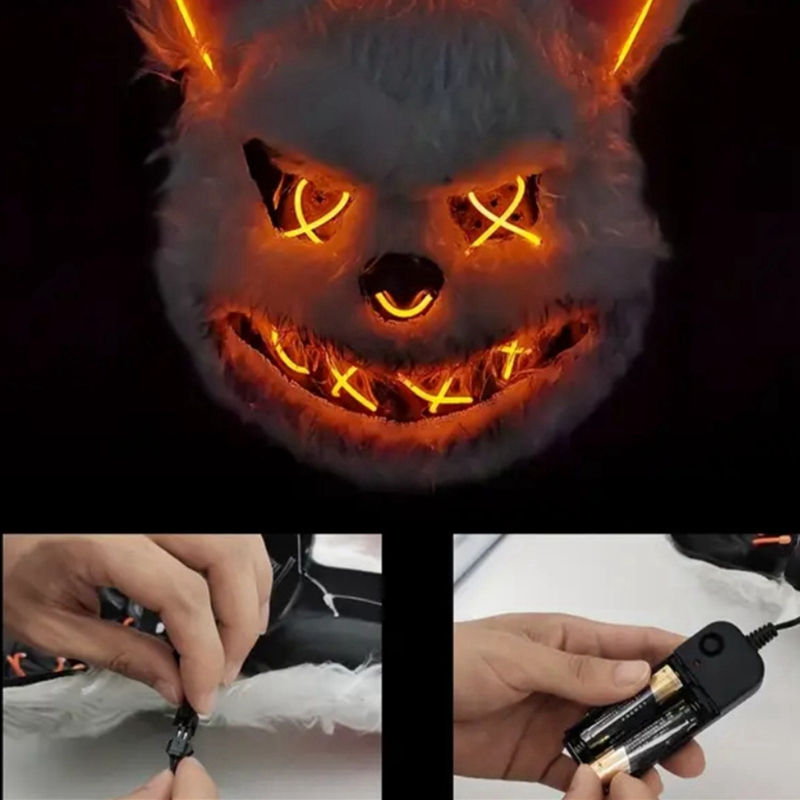 Маска кролика, маскарадная све – обзор и цена Led Purge Mask Halloween